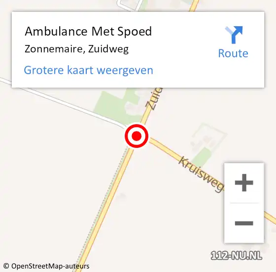 Locatie op kaart van de 112 melding: Ambulance Met Spoed Naar Zonnemaire, Zuidweg op 1 maart 2016 04:13