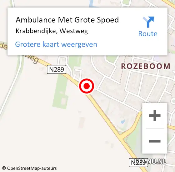 Locatie op kaart van de 112 melding: Ambulance Met Grote Spoed Naar Krabbendijke, Westweg op 1 maart 2016 05:40