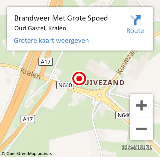 Locatie op kaart van de 112 melding: Brandweer Met Grote Spoed Naar Oud Gastel, Kralen op 1 maart 2016 08:20