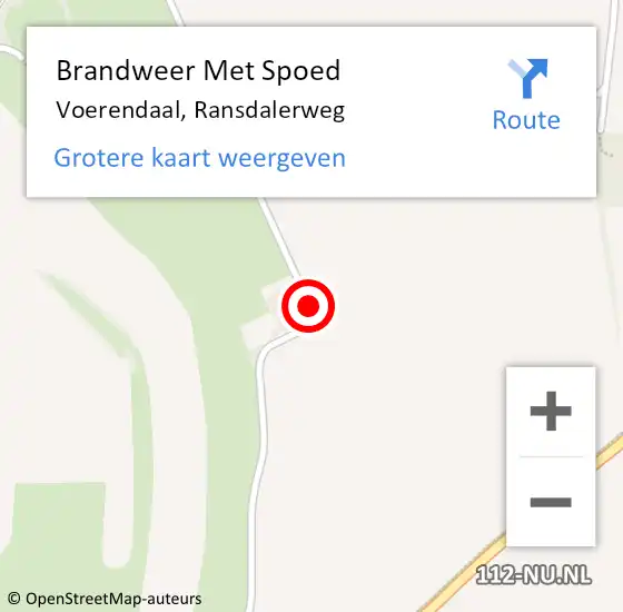 Locatie op kaart van de 112 melding: Brandweer Met Spoed Naar Voerendaal, Ransdalerweg op 1 maart 2016 09:25