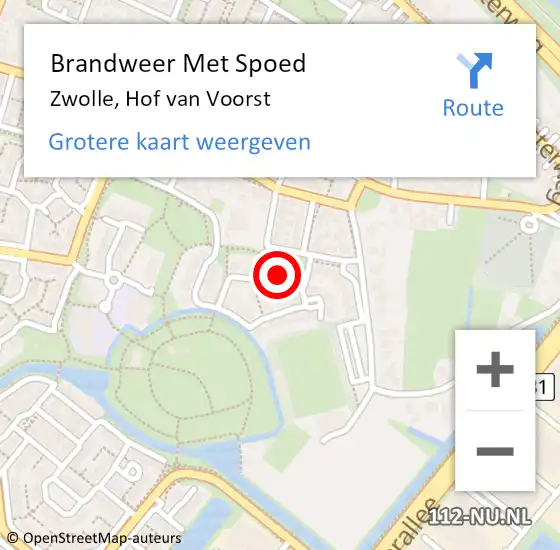 Locatie op kaart van de 112 melding: Brandweer Met Spoed Naar Zwolle, Hof van Voorst op 7 december 2013 12:35