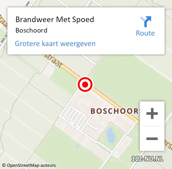 Locatie op kaart van de 112 melding: Brandweer Met Spoed Naar Boschoord op 1 maart 2016 10:54