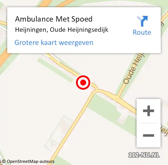 Locatie op kaart van de 112 melding: Ambulance Met Spoed Naar Heijningen, Oude Heijningsedijk op 1 maart 2016 12:02