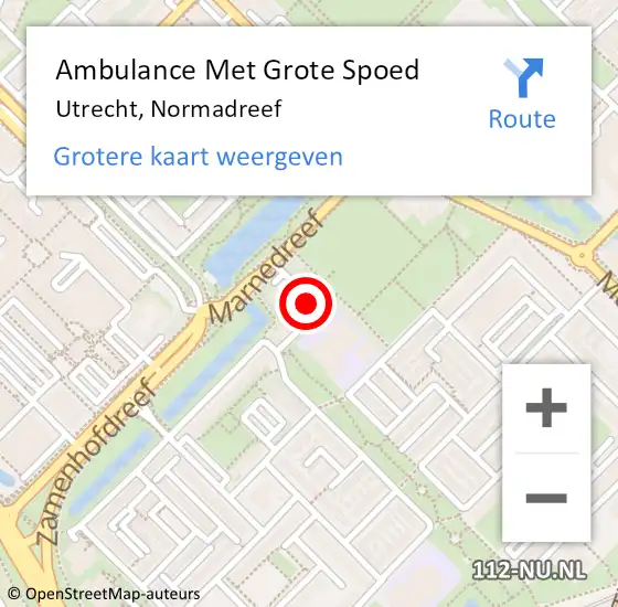 Locatie op kaart van de 112 melding: Ambulance Met Grote Spoed Naar Utrecht, Normadreef op 1 maart 2016 12:15