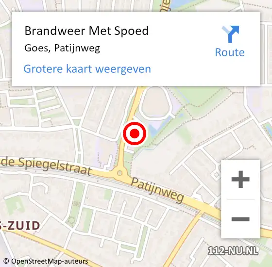 Locatie op kaart van de 112 melding: Brandweer Met Spoed Naar Goes, Oranjeweg op 1 maart 2016 13:30