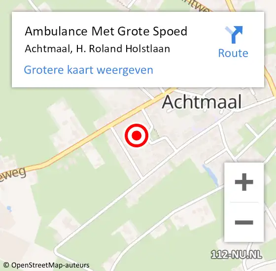 Locatie op kaart van de 112 melding: Ambulance Met Grote Spoed Naar Achtmaal, H. Roland Holstlaan op 1 maart 2016 14:58