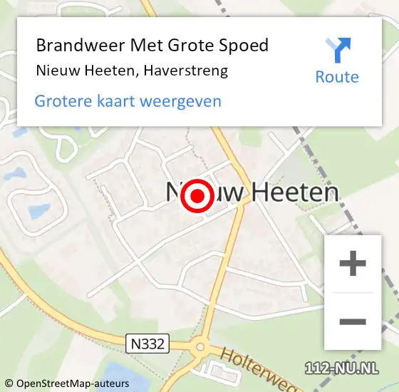 Locatie op kaart van de 112 melding: Brandweer Met Grote Spoed Naar Nieuw Heeten, Haverstreng op 1 maart 2016 17:11