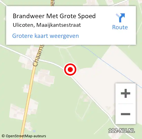 Locatie op kaart van de 112 melding: Brandweer Met Grote Spoed Naar Ulicoten, Maaijkantsestraat op 1 maart 2016 18:23