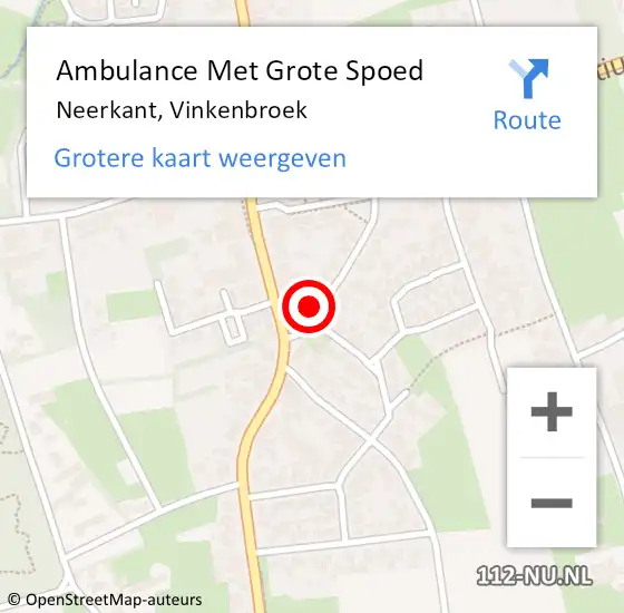 Locatie op kaart van de 112 melding: Ambulance Met Grote Spoed Naar Neerkant, Vinkenbroek op 1 maart 2016 18:57