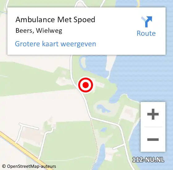 Locatie op kaart van de 112 melding: Ambulance Met Spoed Naar Beers, Wielweg op 2 maart 2016 00:18