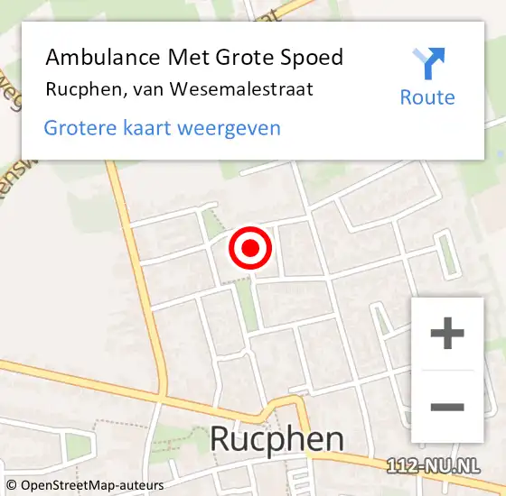 Locatie op kaart van de 112 melding: Ambulance Met Grote Spoed Naar Rucphen, van Wesemalestraat op 2 maart 2016 04:19