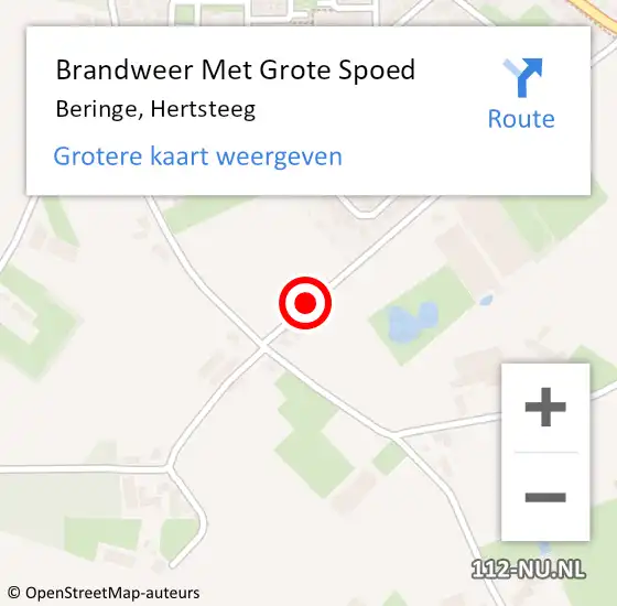 Locatie op kaart van de 112 melding: Brandweer Met Grote Spoed Naar Beringe, Hertsteeg op 2 maart 2016 04:47