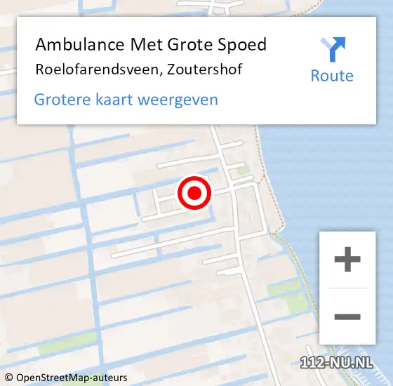 Locatie op kaart van de 112 melding: Ambulance Met Grote Spoed Naar Roelofarendsveen, Zoutershof op 2 maart 2016 06:17