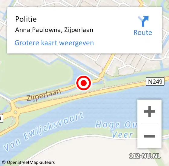 Locatie op kaart van de 112 melding: Politie Anna Paulowna, Zijperlaan op 2 maart 2016 07:23