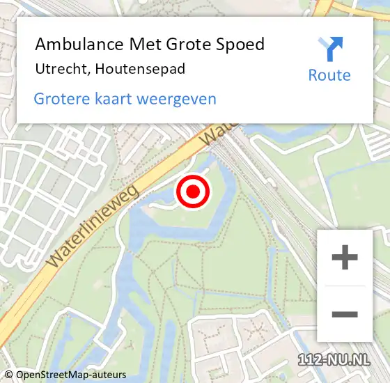 Locatie op kaart van de 112 melding: Ambulance Met Grote Spoed Naar Utrecht, Houtensepad op 2 maart 2016 07:50