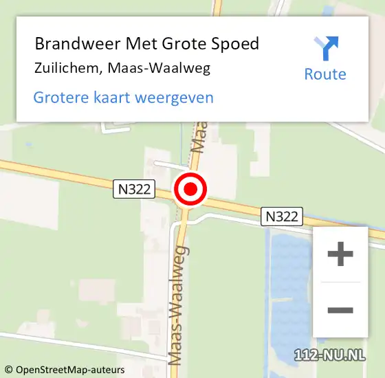 Locatie op kaart van de 112 melding: Brandweer Met Grote Spoed Naar Zuilichem, Maas-Waalweg op 2 maart 2016 08:41