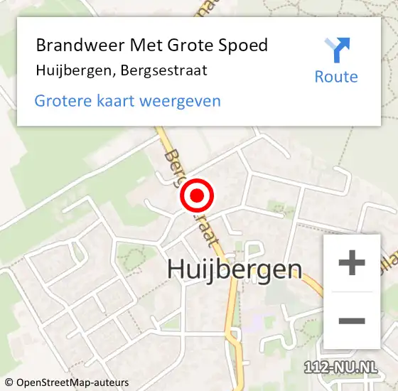 Locatie op kaart van de 112 melding: Brandweer Met Grote Spoed Naar Huijbergen, Bergsestraat op 2 maart 2016 08:44