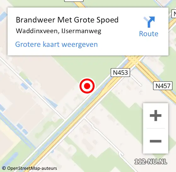 Locatie op kaart van de 112 melding: Brandweer Met Grote Spoed Naar Waddinxveen, IJsermanweg op 2 maart 2016 09:58