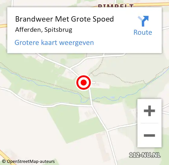 Locatie op kaart van de 112 melding: Brandweer Met Grote Spoed Naar Afferden, Spitsbrug op 2 maart 2016 14:08