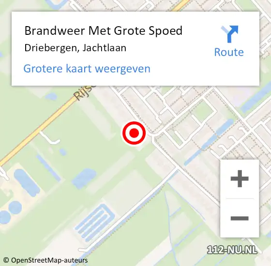 Locatie op kaart van de 112 melding: Brandweer Met Grote Spoed Naar Driebergen, Jachtlaan op 2 maart 2016 16:33