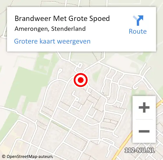 Locatie op kaart van de 112 melding: Brandweer Met Grote Spoed Naar Amerongen, Stenderland op 2 maart 2016 17:01