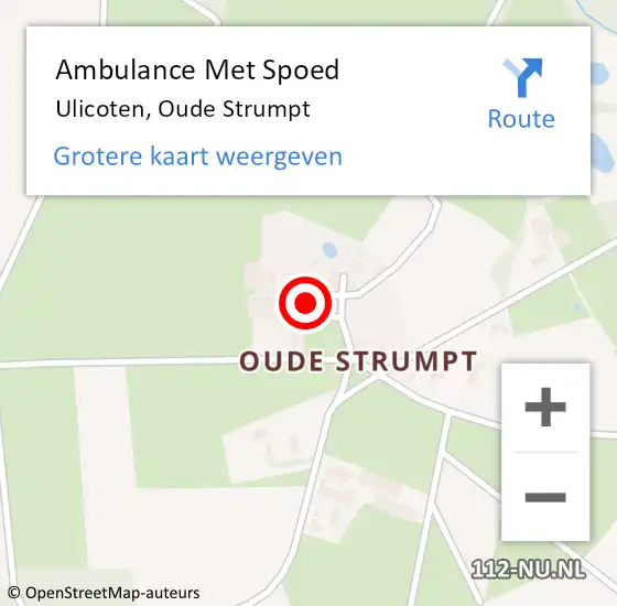 Locatie op kaart van de 112 melding: Ambulance Met Spoed Naar Ulicoten, Oude Strumpt op 7 december 2013 15:16