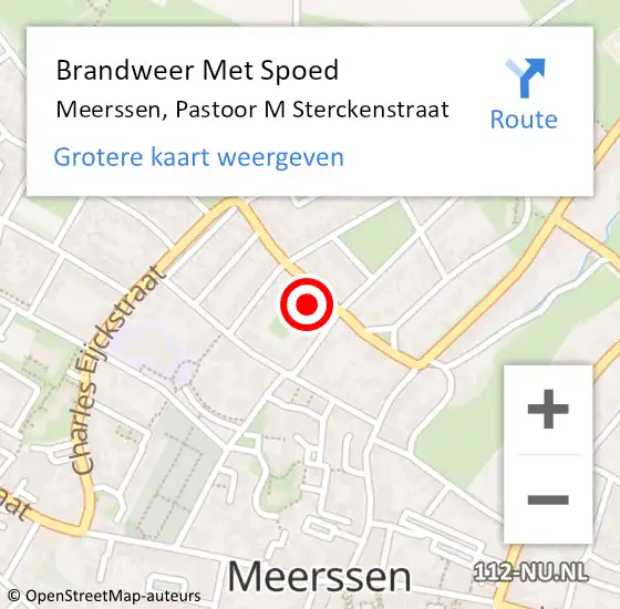 Locatie op kaart van de 112 melding: Brandweer Met Spoed Naar Meerssen, Pastoor M Sterckenstraat op 2 maart 2016 19:19