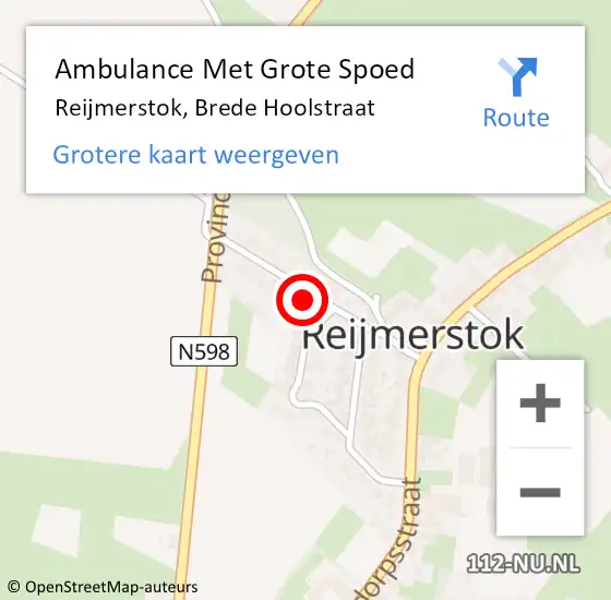 Locatie op kaart van de 112 melding: Ambulance Met Grote Spoed Naar Reijmerstok, Brede Hoolstraat op 7 december 2013 15:32