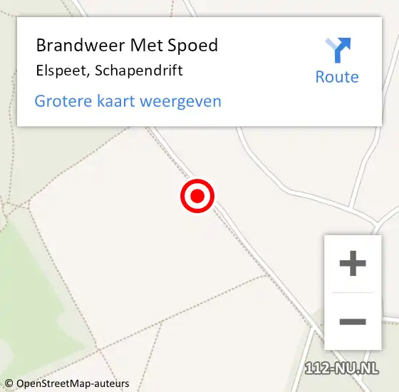 Locatie op kaart van de 112 melding: Brandweer Met Spoed Naar Elspeet, Schapendrift op 7 december 2013 15:35