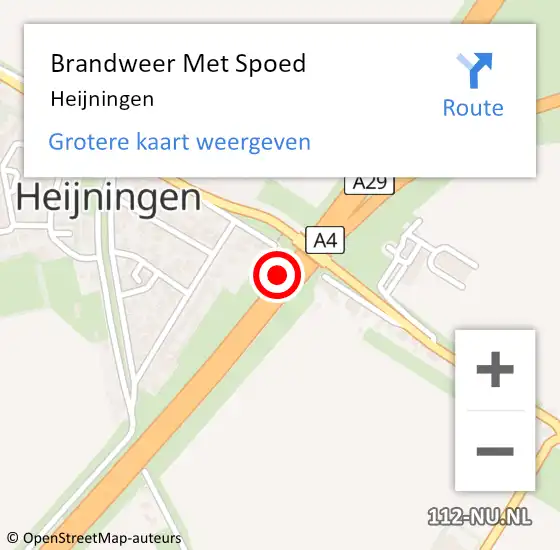 Locatie op kaart van de 112 melding: Brandweer Met Spoed Naar Heijningen op 7 december 2013 15:44