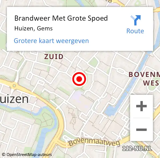 Locatie op kaart van de 112 melding: Brandweer Met Grote Spoed Naar Huizen, Gems op 3 maart 2016 09:07