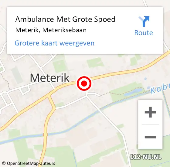 Locatie op kaart van de 112 melding: Ambulance Met Grote Spoed Naar Meterik, Meteriksebaan op 3 maart 2016 10:52