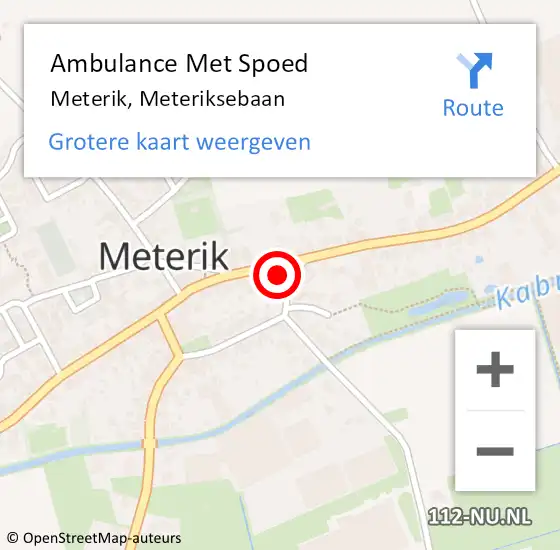 Locatie op kaart van de 112 melding: Ambulance Met Spoed Naar Meterik, Meteriksebaan op 3 maart 2016 10:53