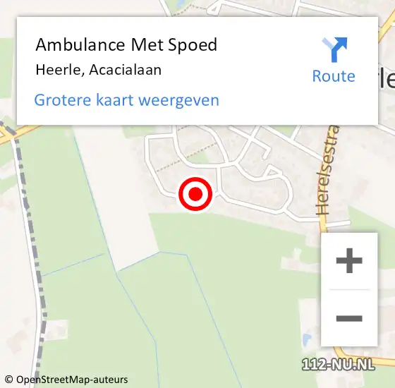 Locatie op kaart van de 112 melding: Ambulance Met Spoed Naar Heerle, Acacialaan op 3 maart 2016 12:00