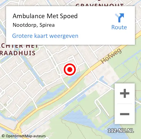 Locatie op kaart van de 112 melding: Ambulance Met Spoed Naar Nootdorp, Spirea op 3 maart 2016 13:19