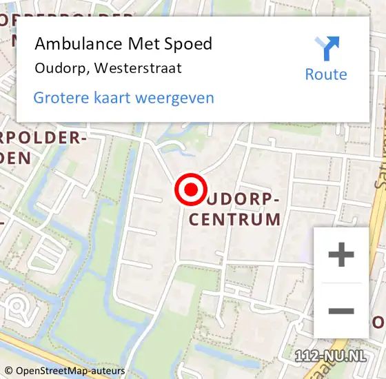 Locatie op kaart van de 112 melding: Ambulance Met Spoed Naar Oudorp, Westerstraat op 3 maart 2016 13:24