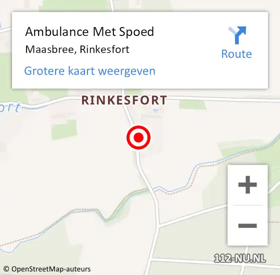 Locatie op kaart van de 112 melding: Ambulance Met Spoed Naar Maasbree, Rinkesfort op 6 september 2013 13:42