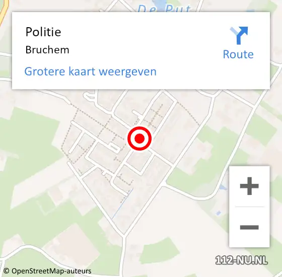 Locatie op kaart van de 112 melding: Politie Bruchem op 3 maart 2016 14:45