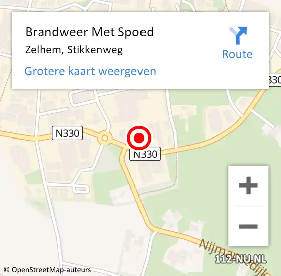 Locatie op kaart van de 112 melding: Brandweer Met Spoed Naar Zelhem, Stikkenweg op 3 maart 2016 15:14