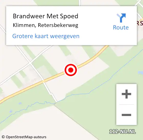 Locatie op kaart van de 112 melding: Brandweer Met Spoed Naar Klimmen, Retersbekerweg op 3 maart 2016 15:27