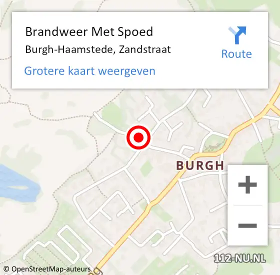 Locatie op kaart van de 112 melding: Brandweer Met Spoed Naar Burgh-Haamstede, Zandstraat op 3 maart 2016 17:35