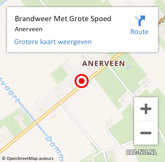 Locatie op kaart van de 112 melding: Brandweer Met Grote Spoed Naar Anerveen op 3 maart 2016 19:13