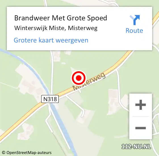 Locatie op kaart van de 112 melding: Brandweer Met Grote Spoed Naar Winterswijk Miste, Misterweg op 3 maart 2016 19:22