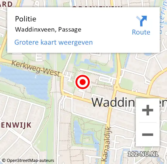 Locatie op kaart van de 112 melding: Politie Waddinxveen, Passage op 7 december 2013 17:50