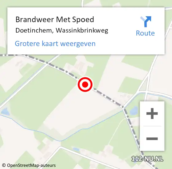 Locatie op kaart van de 112 melding: Brandweer Met Spoed Naar Doetinchem, Wassinkbrinkweg op 3 maart 2016 21:51