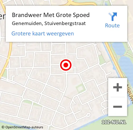 Locatie op kaart van de 112 melding: Brandweer Met Grote Spoed Naar Genemuiden, Stuivenbergstraat op 7 december 2013 17:56