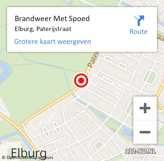 Locatie op kaart van de 112 melding: Brandweer Met Spoed Naar Elburg, Paterijstraat op 4 maart 2016 04:05