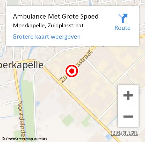 Locatie op kaart van de 112 melding: Ambulance Met Grote Spoed Naar Moerkapelle, Zuidplasstraat op 4 maart 2016 08:00