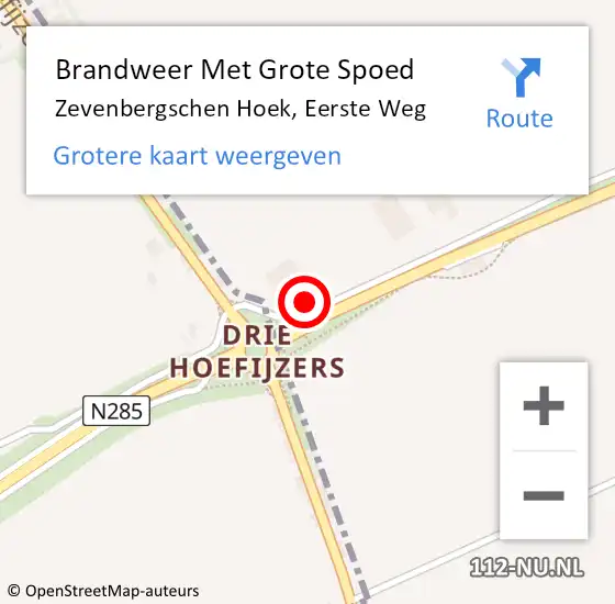 Locatie op kaart van de 112 melding: Brandweer Met Grote Spoed Naar Zevenbergschen Hoek, Eerste Weg op 4 maart 2016 08:22