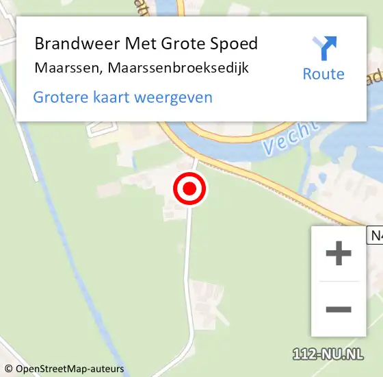 Locatie op kaart van de 112 melding: Brandweer Met Grote Spoed Naar Maarssen, Maarssenbroeksedijk op 4 maart 2016 08:48